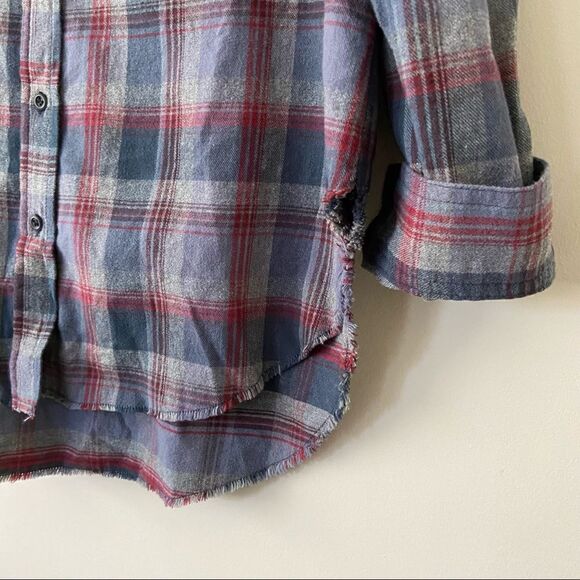 Nwt-treasure & Bond Raw Hem 100% Cotton Flannel - Picture 9 of 13